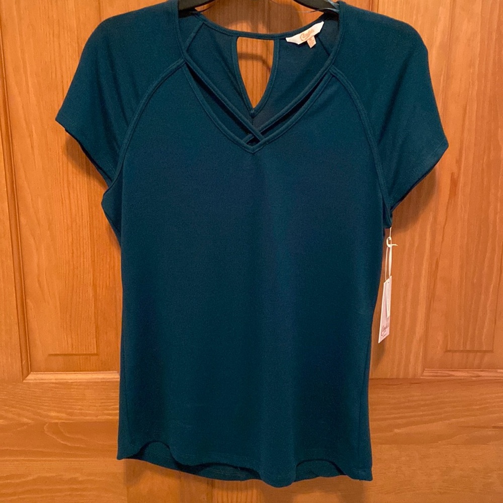 Candie’s Strappy Neckline Flutter Top